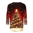 thumbnail image 5 of Women Christmas Tree Printed Tshirts Oversized Sweatshirt Long Sweaters Xs Long Zippered Sweatshirts 3/4 Sleeve Crop Top Black, 5 of 5