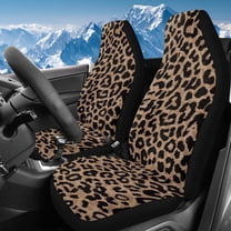Uorisanigo Car Seat Covers Cheetah Leopard Print High Back Automotive Seat Covers 2 Front Seats Soft and Comfortable Full Wrapping Edge Seats Cover Universal for SUVs Trucks Van Sedans