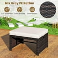 thumbnail image 5 of WYDK 2 Pieces Patio PE Rattan Ottomans, Multipurpose Outdoor Footstool Footrest Additional Seating Side Table with Soft Zippered Cushions for Deck, Garden, Poolside and Yard (White), 5 of 9