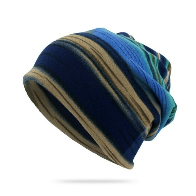 Slouchy Beanie Knit Colorful Stripe Cap Thin Hat For Men Women Gift
