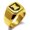 Gold, variant on Stainless Steel Rook Strategy Coat of Arms Shield Engraved Square Flat Top Biker Style Polished Signet Ring