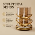 thumbnail image 3 of Candle Holder with Glass and Decorative Metal in Swirl Design for Home Decor Console Table Centerpiece Patio Garden Dining Living Room Bedroom Office Farmhouse Events Wedding Decorations - Set of 4, 3 of 7