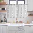 thumbnail image 2 of Grey Striped Coastal Kitchen Curtains Short 45 Inch Length, Nautical Beach Starfish Shell Grommet Top Bedroom Living Room Curtains, Light Filtering Cafe Curtain Drapes 2 Panels Set 84''x45'', 2 of 9