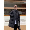 thumbnail image 3 of Abrigos de invierno para mujer, chaqueta acolchada gruesa y cálida de plumón de pato blanco de 90 grados, abrigos largos holgados de moda con cuello alto para el tiempo libre, 3 of 5