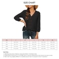 thumbnail image 4 of Las mujeres de manga larga Top V cuello suelto suave transpirable poliéster máquina lavable ropa negro M, 4 of 4