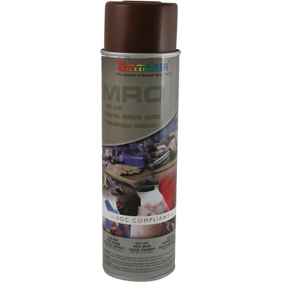 Seymour SM620-1407 20 oz MRO Industrial Peinture en Aérosol à Haute Teneur en Solides, Apprêt Oxyde Rouge - Caisse de 6