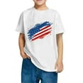 thumbnail image 2 of Freshbabe Kids Bule White and Red Distressed Print Crew Neck T-Shirt 4th Of July Patriotic Casual Summer Tops Multiple Colors Sizes, 2 of 6