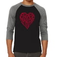 thumbnail image 1 of LA Pop Art Men's Raglan Baseball Word Art T-shirt - Crazy Little Thing Called Love, 1 of 2