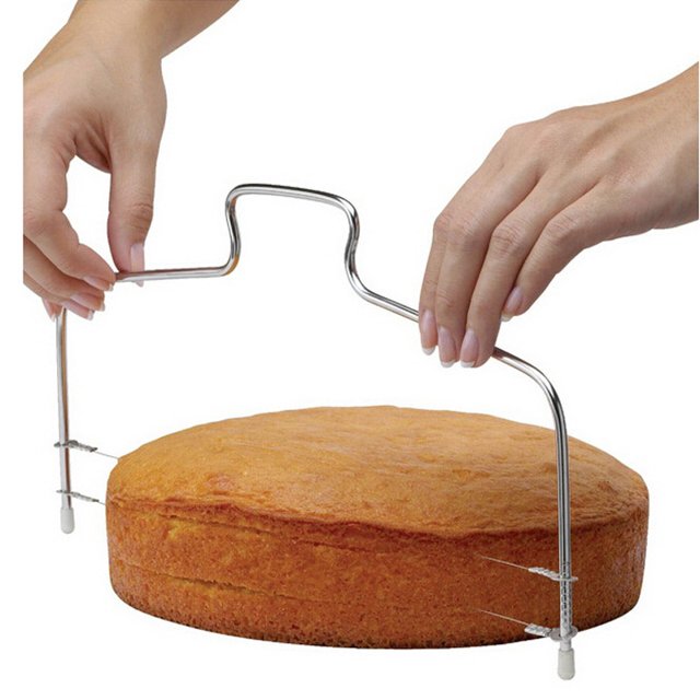 Cortador Pastel Reposteria Cocina nivelador de cortador de alambre ajustable, 2 alambres de acero inoxidable Cortar el pastel con dos alambres Shuxiu Wang 1327533045476