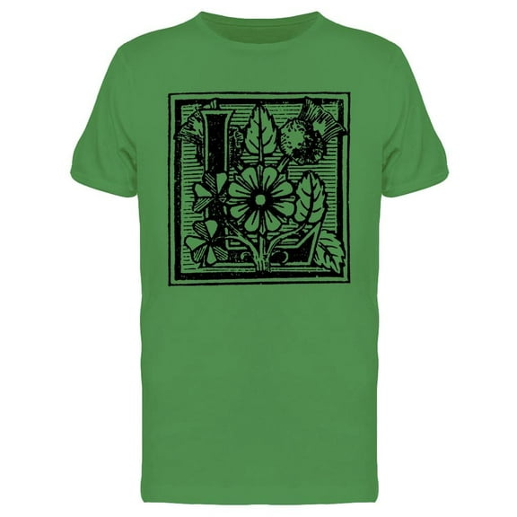 Capital Letter L With Flowers Tee Men's -Image by Shutterstock
