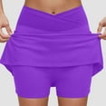 thumbnail image 2 of vigerkar Athletic Skorts for Women High Waist Tummy Control Golf Skorts Pockets Trendy Plus Sized Tennis Skirt with Shorts Purple, M, 2 of 6