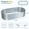 thumbnail image 5 of Aoodor Galvanized Raised Garden Bed Kit, 4x2x1 ft Oval Planter Box for Vegetables, Flowers, and Herbs, Outdoor Use, Silver, 5 of 9