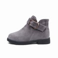 thumbnail image 6 of Girls Winter Ankle Boots, Solid Color Warm Lined Soft Sole Fashion Versatile Outdoor Daily Casual Footwear Gray 12.5, 6 of 7