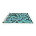 thumbnail image 2 of Ahgly Company Machine Washable Indoor Rectangle Abstract Turquoise Blue Modern Area Rugs, 6' x 9', 2 of 4