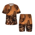 thumbnail image 1 of Balery Coffee Beans Conjunto de Pijama Infantil de Manga Corta con Estampado – Ropa de Dormir de Algodón Suave-Small, 1 of 6