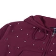 thumbnail image 4 of Forever 21 Cropped Embellished Hoodie, Color- Burgundy, Size- M, 4 of 5