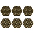 thumbnail image 2 of Pofeuu glod Skull snake bird Print Leather Coasters Set of 6, Round Cups Mugs Mat Pad for Home Kitchen Heat Resistant Drink Coasters,Hexagon, 2 of 7
