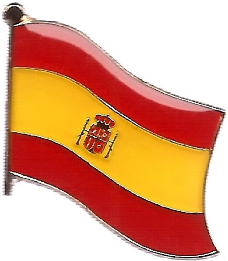 PACK of 3 Spain Single Flag Lapel Pins, Spanish Pin Badge