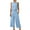 Outfit Sets Women Summer-Sky Blue, variant on Homenesgenics 2 Piece Outfit for Women Plus Size 2PC Fashion Woman Round Neck Solid Sleeveless Blouse +Loose Pockets Pants Sets Green XXL
