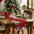 thumbnail image 5 of nqOlkjepod Red Christmas Table Runner 48 Inches Long Farmhouse Dress Scarves, Snowman Xmas Truck Balls Tree Dining Tablerunner for Coffee Table/Kitchen Island/Party Décor, 13" x 48", 5 of 7