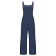 thumbnail image 4 of Womens Jumpsuits womens short jumpsuit Women's Casual Solid Color Pocket Side Buckle Loose Wide Leg Jumpsuit, 4 of 6