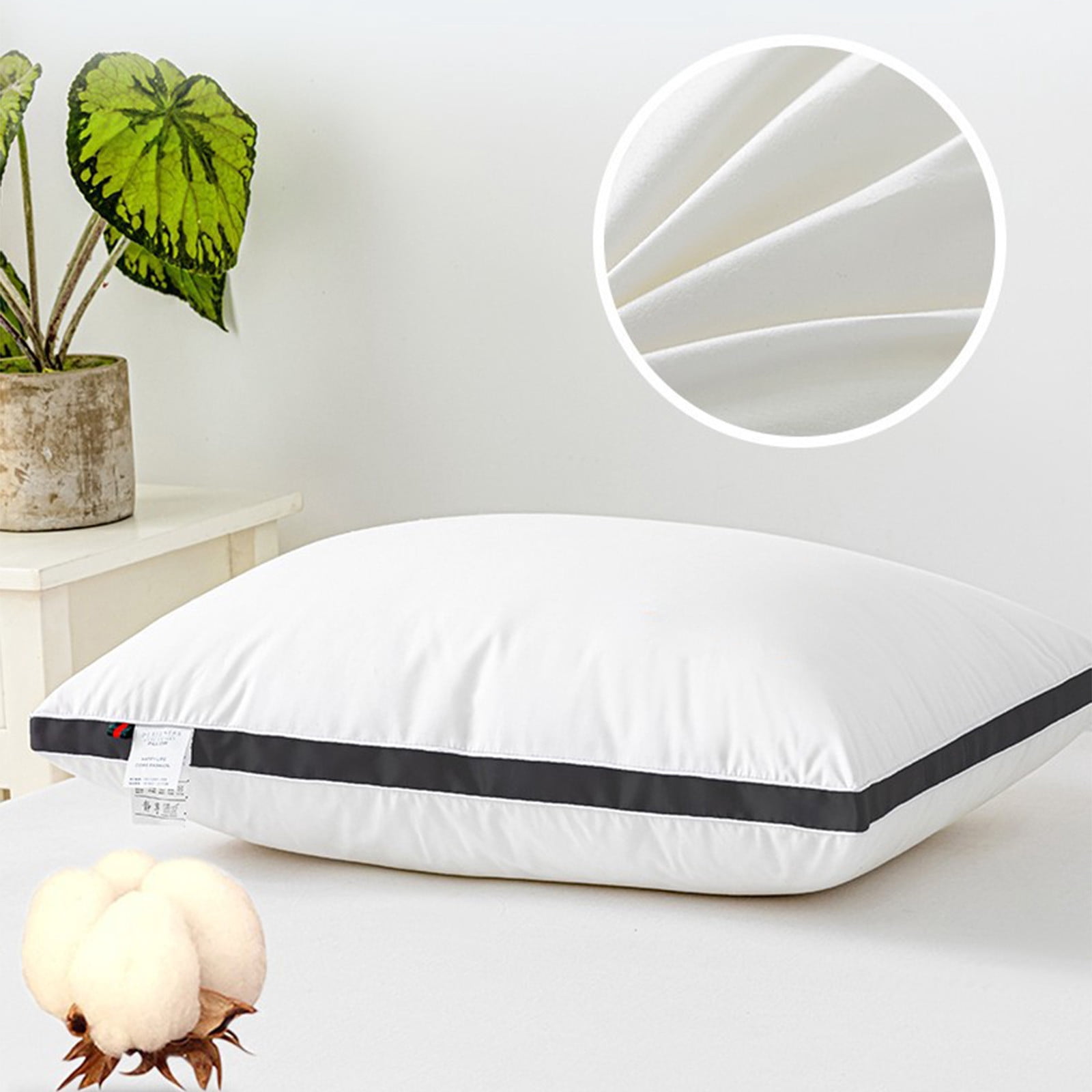 Premium Pillows Standard Size Set of 2, Home Pillow Core - Comfortable and Soft Polyester Bed Pillow for Neck Protection, Ideal for Dorms and Bedrooms, Breathable, Supportive, and Easy Care