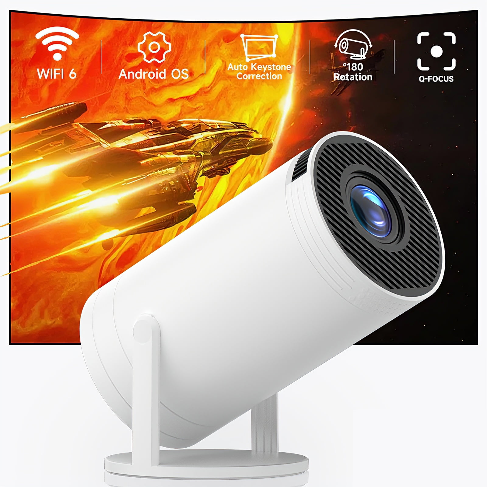 Bomaker Movie Projector, Native 1080P Video Projector with 200