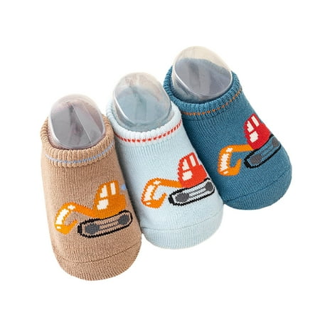

Baby Girl Socks Non Slip Floor Cartoon Cotton Car Socks Black L 3-Packs