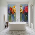 thumbnail image 4 of Spring Flowers Kitchen Curtain for Berdoom Living Room Cafe 72 Inch Length, Rustic Botanical Vases Floral Oil Painting Tiers Curtains Light Filtering Drapes Window Treatment 2 Panels 52"Wx72"L, 4 of 8