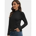 thumbnail image 2 of T-Shirt Women Long Sleeve Mock Neck Slim Fit Tops Base Layer Soft Lightweight Stretch Undershirts, 2 of 6