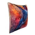 thumbnail image 2 of Fotbe Vibrant Hummingbird Watercolor Art Pattern Velvet Decorative Throw Pillow Covers with Elegant Piping, Soft Plush Cushion Cover for Sofa, Bed, Car, Office-18"x18", 2 of 8