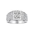 thumbnail image 1 of RYLOS Men's Rings Sterling Silver Designer Nugget Ring Oval 9X7MM Gemstone & Diamonds  White Topaz April Birthstone Rings For Man Size 8, 1 of 7
