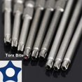 thumbnail image 3 of Juego de 11 puntas Torx largas para destornilladores y atornilladores eléctricos - Puntas magnéticas - Vástago hexagonal de 1/4" - Tamaños T6 a T40 - Longitud 100 mm, 3 of 5