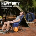 thumbnail image 4 of Rocking Camping Chair, Luxury Padded Recliner, Oversized Folding Lawn Chair with Pocket, Heavy Duty for Outdoor/Picnic/Lounge/Patio, Portable Camp Rocker Chairs with Carry Bag, Blue, 4 of 18