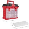 thumbnail image 3 of Portable Tool Box - Small Parts Organizer with Drawers and Customizable Compartments for Hardware, Fishing Tackle, Beads, or Crafts by  (Red), 3 of 9