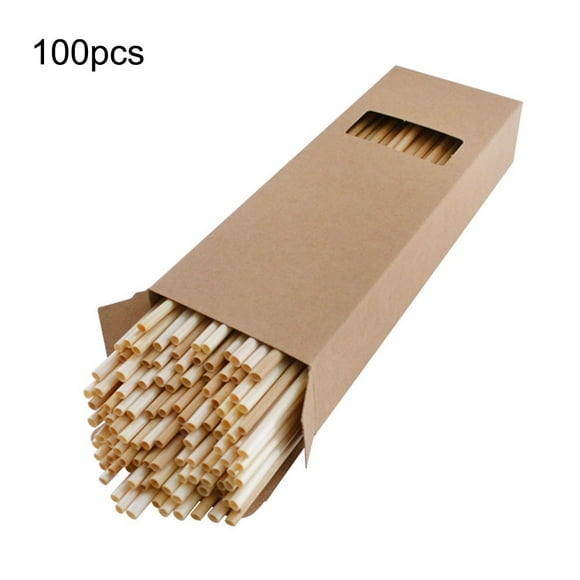 100Pcs Wheat Beverage Straws Organic Eco Friendly Sucker Replacement Plastic Non-polluting Recyclable Straws
