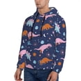thumbnail image 3 of Haiem Dinosaur Patterned Men's Hoodie with Kangaroo Pocket - Ideal Pullover Sweatshirt for Daily Wear, Travel, and Home-3X-Large, 3 of 7