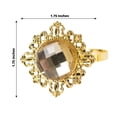 thumbnail image 2 of Balsa Circle 6 Gold Round 2" Metal Dinner Napkin Rings Large Crystal Rhinestone Party Home Decorations Supplies, 2 of 8