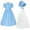Blue, variant on Girls Floral Print Short Sleeve Dress and Hat Set Cute Crewneck Casual Party Outfit Soft Pullover Style Versatile for Fall Winter Playdate Photo Daily Wear(Yellow,7-8 Years)