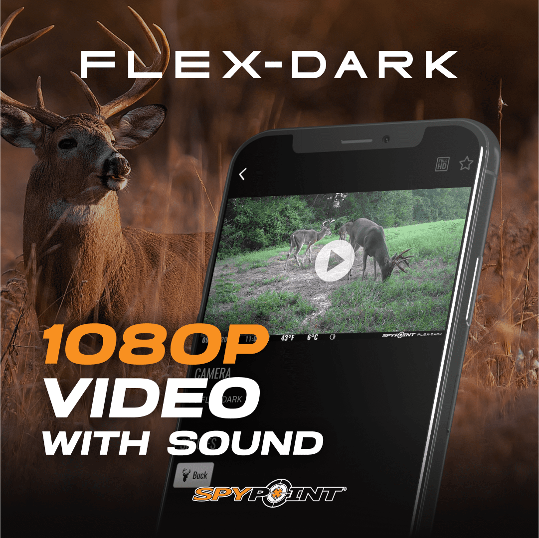 SPYPOINT Flex-Dark Cellular Trail Camera, 40MP Photos and 1080p Videos w/Sound, Double The Battery Capacity, GPS-Enabled, Dual-SIM LTE Connectivity, 100' Flash & Detection Range, 4 Capture Modes