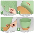 thumbnail image 3 of FIASON 6 Pack Plastic 5/5.5/6/6.5/7/8 Inch Green with Brown Self Watering Plant Pots,Include Watering Lip,Drainage Holes & Removable Saucer for Indoor Outdoor Garden House Plants, 3 of 13