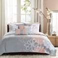 thumbnail image 2 of Gracie Mills Glenda 6-Piece Reversible Cotton Quilt Set Floral Aqua GRACE-3146, 2 of 4