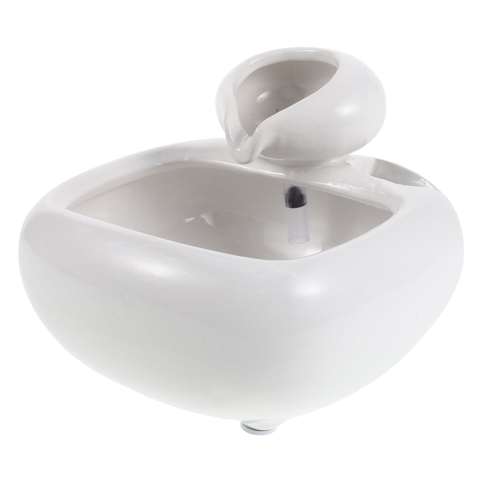 Luxshiny Compact Tabletop Water Feature White Ceramic Indoor Fountain for DIY