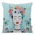 thumbnail image 1 of VargottamSquare Pillow Cover - Decorative Pillow Covers20x20 Inches,PrintedTeal BlueThemePillowcase, DecorativeSquareCushionCovers, 1 of 1