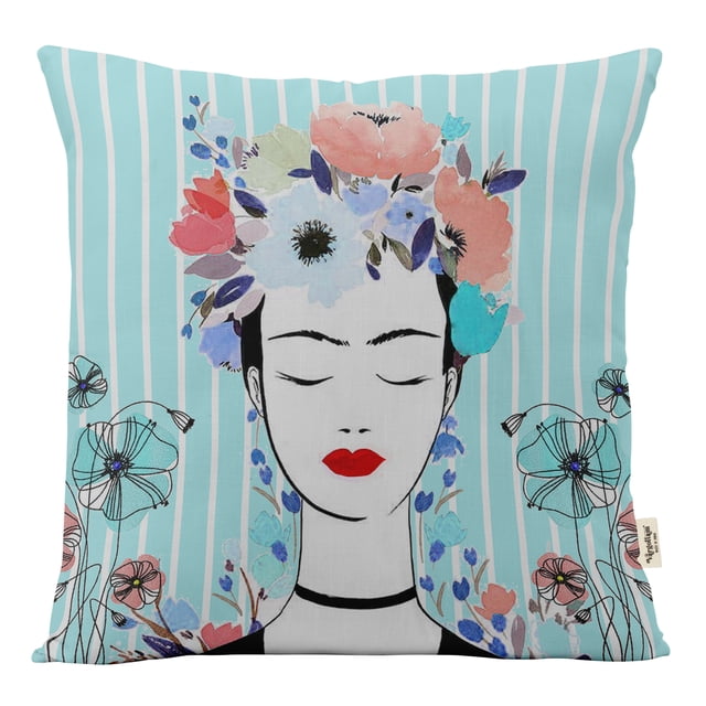 VargottamSquare Pillow Cover - Decorative Pillow Covers20x20 Inches,PrintedTeal BlueThemePillowcase, DecorativeSquareCushionCovers