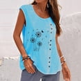 thumbnail image 2 of Mujer Verano Casual Sin mangas Botón Chaleco Cuello redondo Blusa suelta Active Top Mujer Fridja  gh2384, 2 of 4