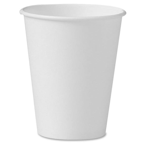378W2050 Single-Sided Paper Hot Cups, 8oz, White, 50/Bag, 20 Bags/Carton