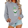 thumbnail image 2 of Women Christmas Print Sweatshirt Casual Christmas T Shirts Top Gray XL, 2 of 6