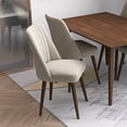 thumbnail image 2 of Aurelia Mid-Century Modern Velvet Dining Chair  in Beige (Set of 2), 2 of 7