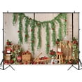 thumbnail image 2 of 7x5FT Newborn Sweet Strawberry Portrait Backdrop Baby Girl Birthday Cake Smash Background Photo Studio Green Leaves Party Decorations, 2 of 5